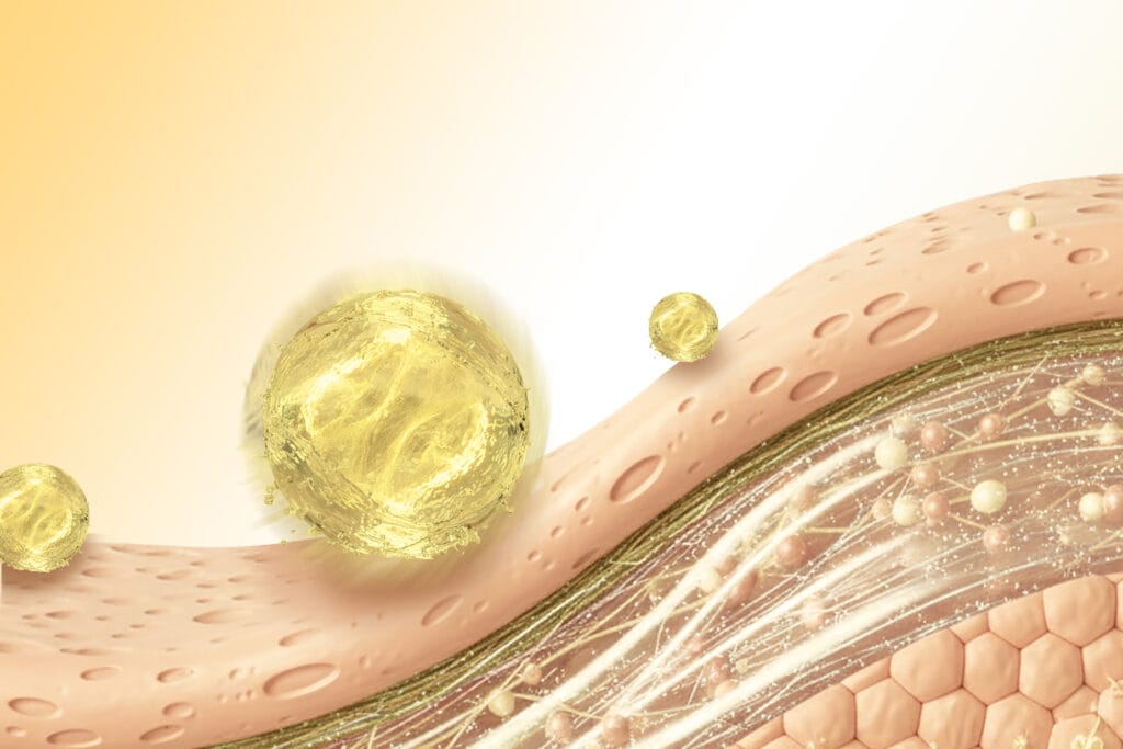 bola kuning di permukaan kulit